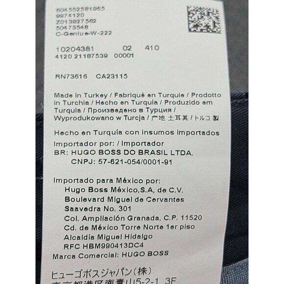 Hugo Boss BOSS Pants Mens 34R Navy Stretch Cotton Chino Flat Front Dress Casual - Picture 12 of 16